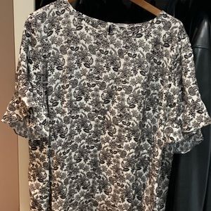 Plus Size Flutter Short Sleeve Blouse